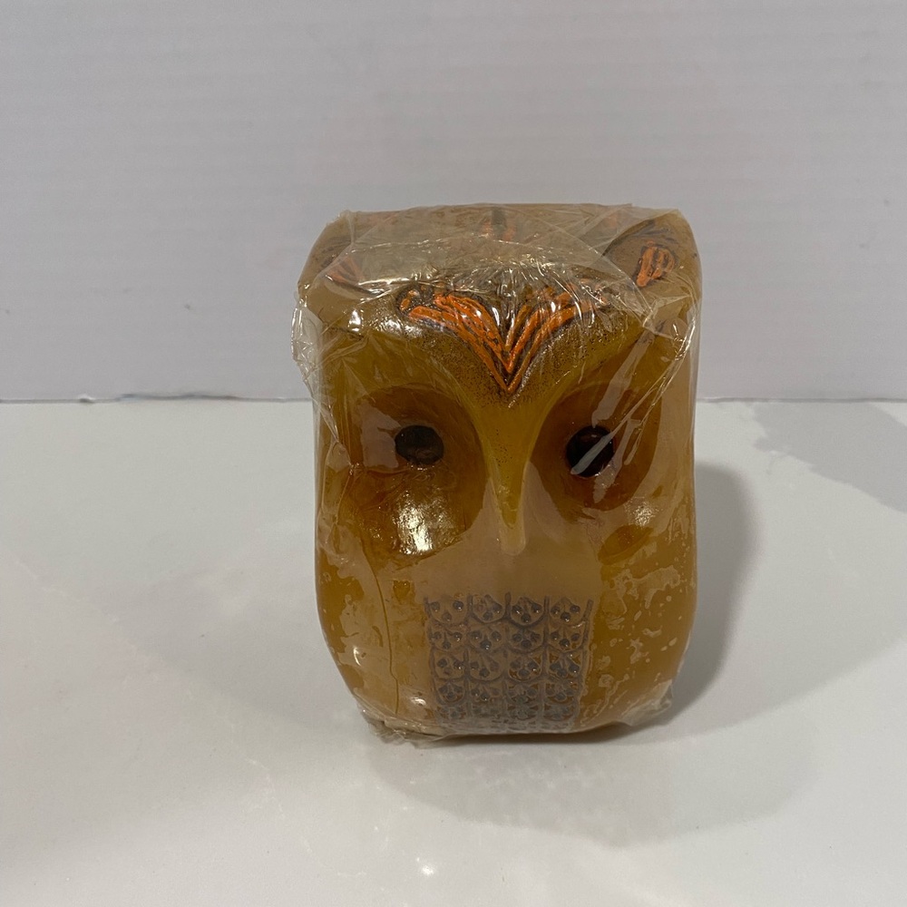 1969 Vtg Retro Mid Century Modern Hallmark Wax Owl Candle 7.25” Unopened